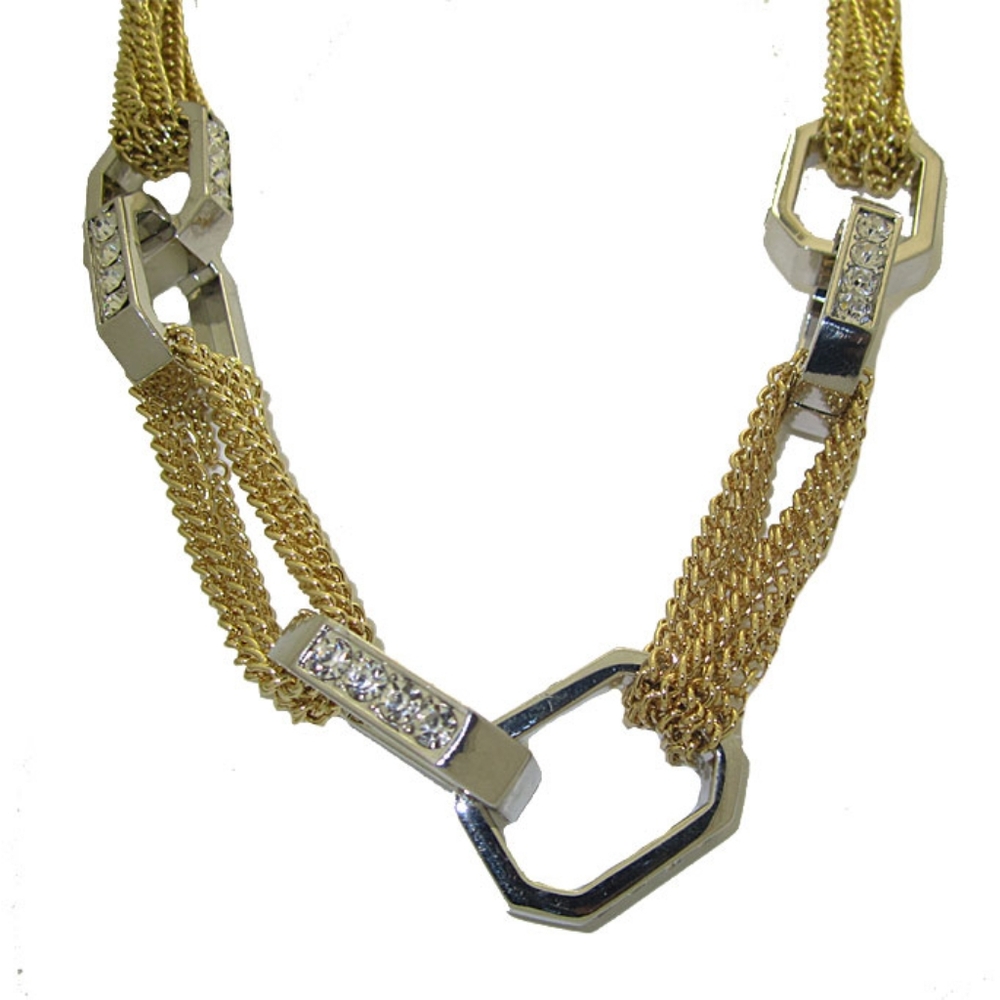 Jennifer Lopez interlocking block necklace NWOT